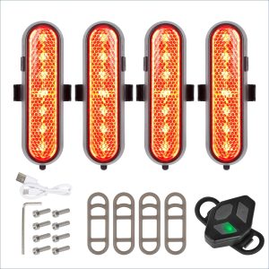 Ulip red 4 sets of rechargeable turn signal light with remote control