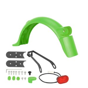 Green rear fender kit with light, metal bracket and hook for M365 Pro/Pro2 scooter
